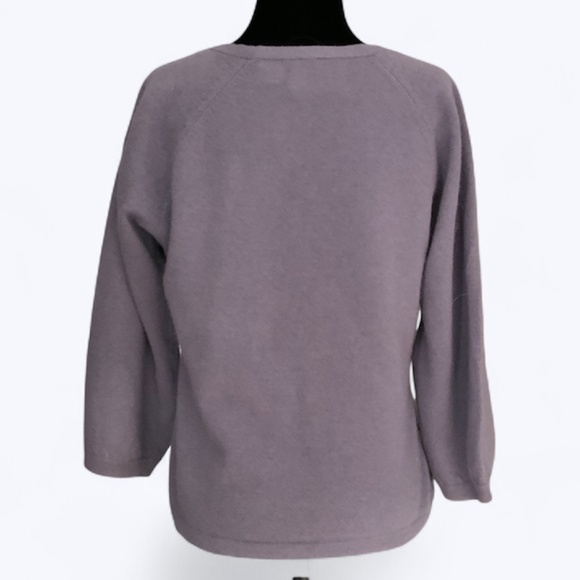 Anthropologie Guinevere Lilac Purple Wool Silk Burnout Tie Front Cardigan SZ M - Picture 4 of 11